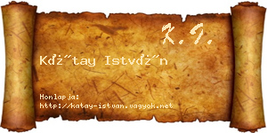 Kátay István névjegykártya
